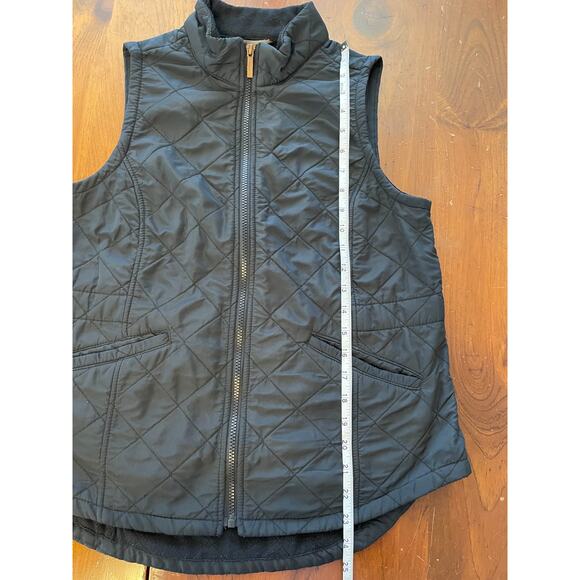 Bit & Bridle Women XS Vest Pockets Black Full Zip FleeceLined Quilted Small Flaw - Picture 7 of 8